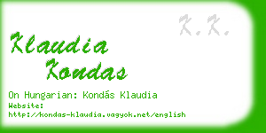 klaudia kondas business card