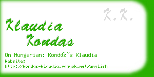 klaudia kondas business card